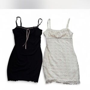 Garage Elegant Black and White Lace Trim Dress bundle Set (small)
